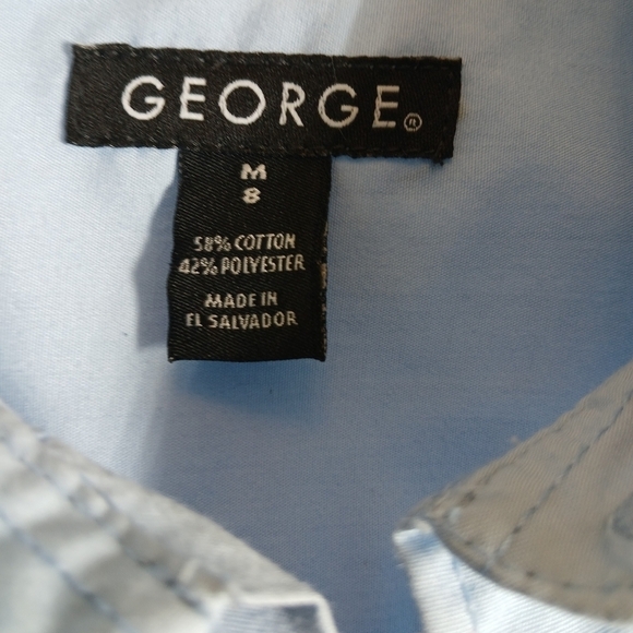 #392 Boys George Light Blue Button Down Dress Shirt Size M (8) - Picture 7 of 16